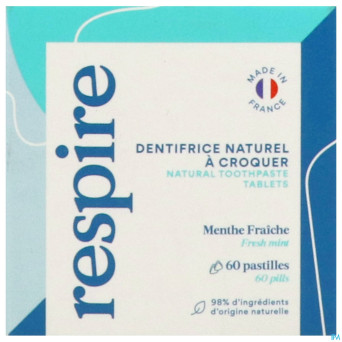 Respire dentifrice solide pastilles   60 avec etui