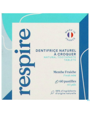 Respire dentifrice solide pastilles   60 avec etui