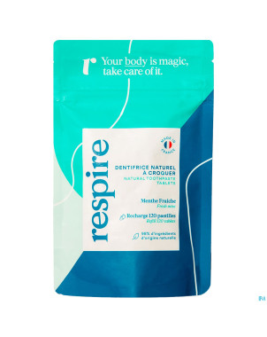 Respire dentifrice solide pastilles 120 recharge