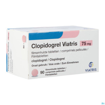 Clopidogrel viatris 75mg comp pell  90
