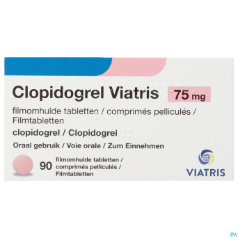 Clopidogrel viatris 75mg comp pell  90