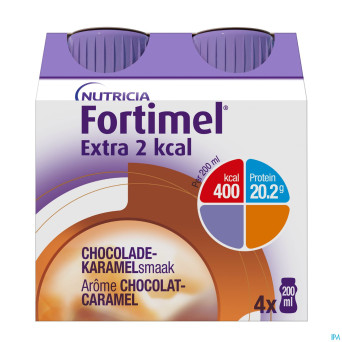 Fortimel extra 2kcal chocolat caramel 4x200ml