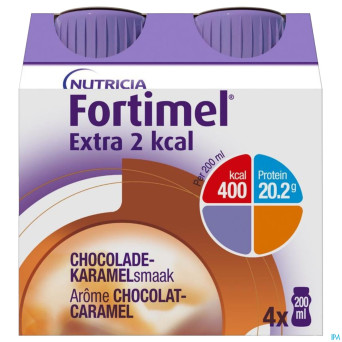 Fortimel extra 2kcal chocolat caramel 4x200ml