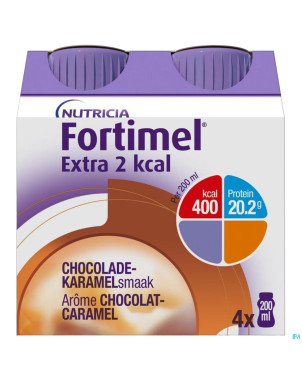 Fortimel extra 2kcal chocolat caramel 4x200ml