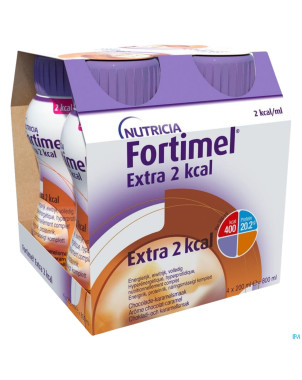 Fortimel extra 2kcal chocolat caramel 4x200ml
