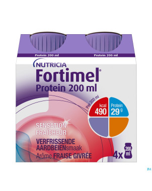 Fortimel protein 200ml fraise givree 4x200ml