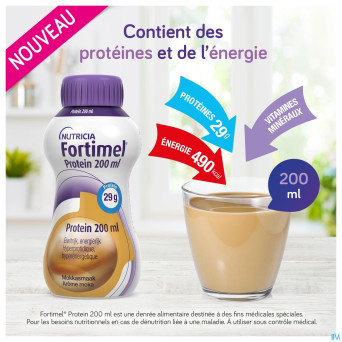 Fortimel protein 200ml fraise givree 4x200ml