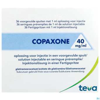 Copaxone 40mg/ml sol inj seringue prer. 36x1ml