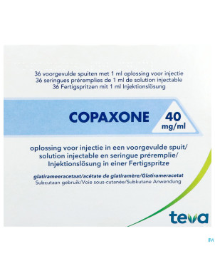 Copaxone 40mg/ml sol inj seringue prer. 36x1ml