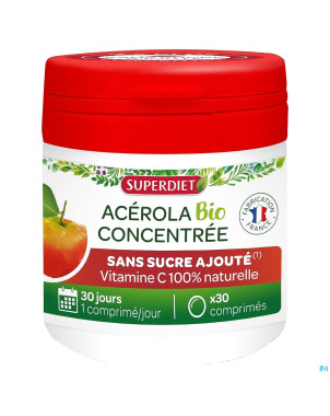 Superdiet acerola concentree bio comp a croq. 30