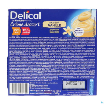Delical creme dessert la floridine vanille  4x125g