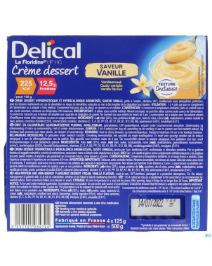 Delical creme dessert la floridine vanille  4x125g