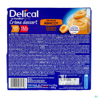 Delical creme dessert la floridine abricot  4x125g