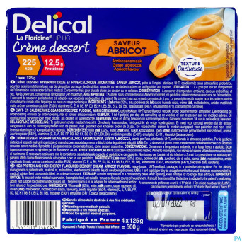 Delical creme dessert la floridine abricot  4x125g