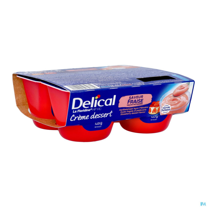 Delical creme dessert la floridine fraise   4x125g