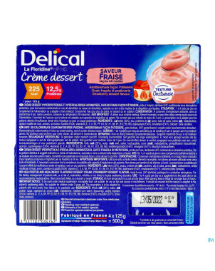 Delical creme dessert la floridine fraise   4x125g