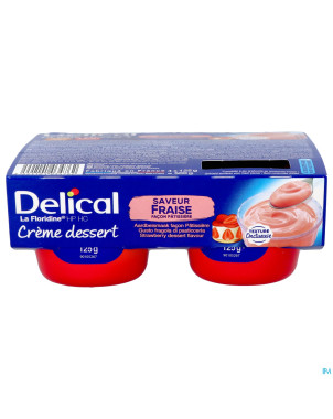 Delical creme dessert la floridine fraise   4x125g