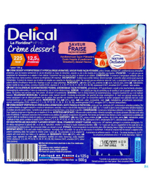 Delical creme dessert la floridine fraise   4x125g
