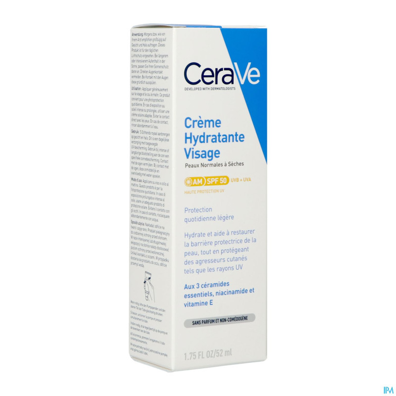 Cerave creme hydra visage spf50 52ml