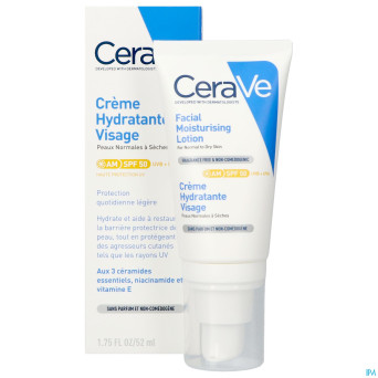 Cerave creme hydra visage spf50 52ml