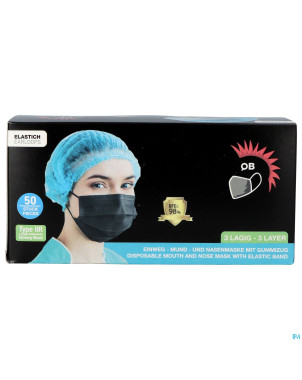 Masque chirurg. type 2r noir 50