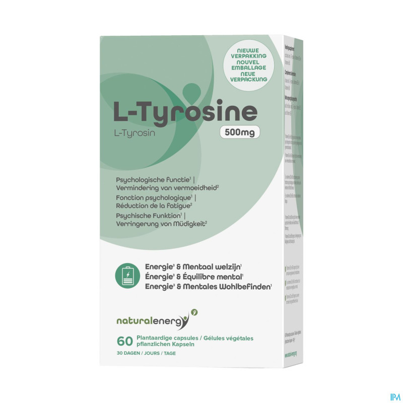 Natural energy l-tyrosine 500mg caps 60