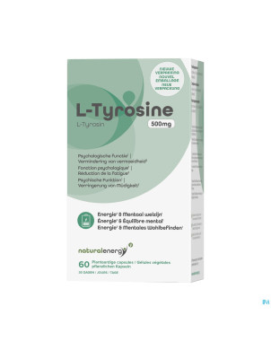 Natural energy l-tyrosine 500mg caps 60