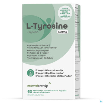Natural energy l-tyrosine 500mg caps 60