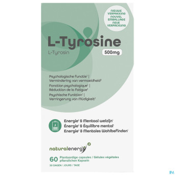 Natural energy l-tyrosine 500mg caps 60