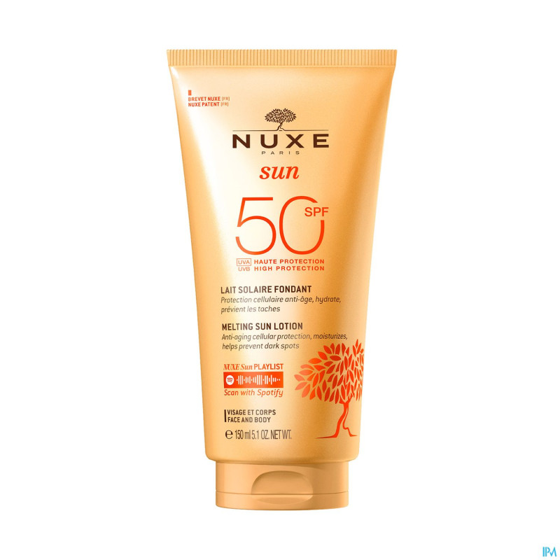 Nuxe sun lait fondant haute protection ip50  150ml