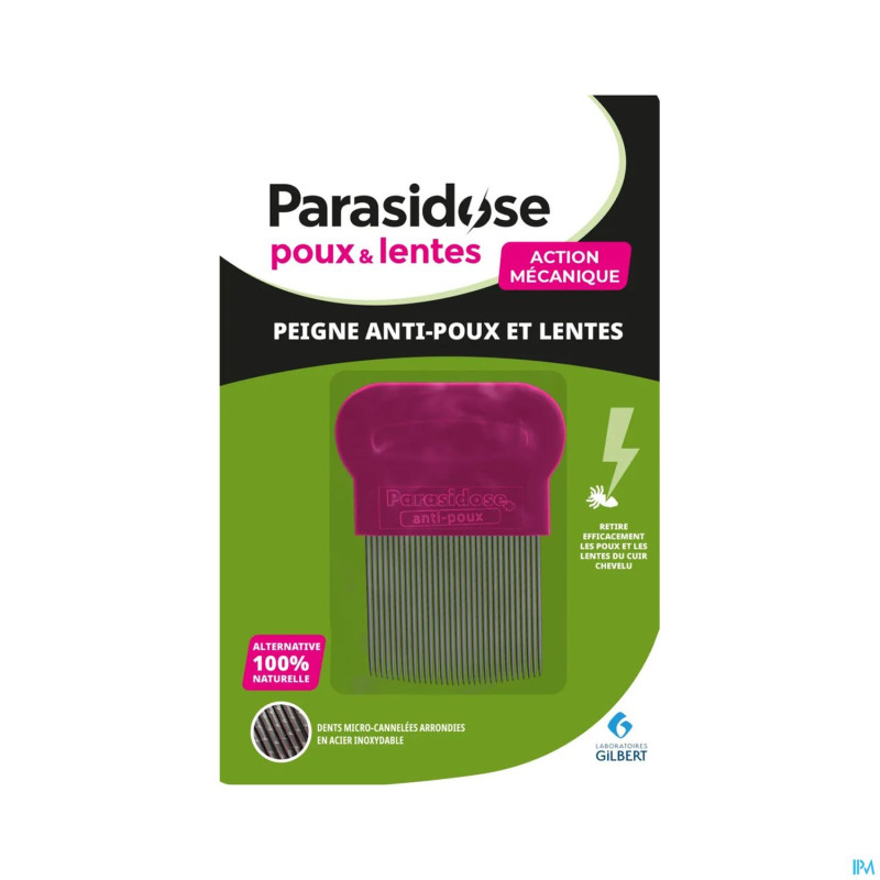 Parasidose peigne a/poux + lentes dents cann.