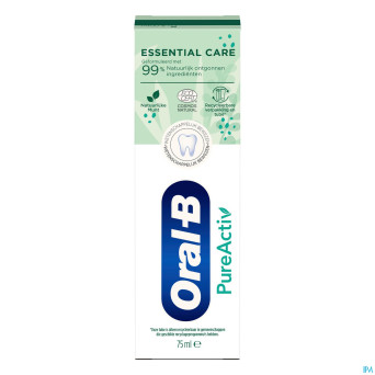 Oral-b dentifrice pureactiv 0% essential    75ml
