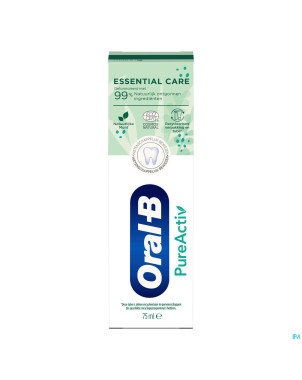 Oral-b dentifrice pureactiv 0% essential    75ml