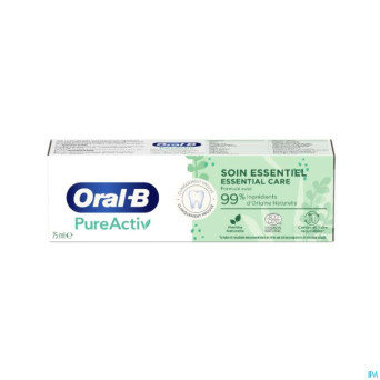 Oral-b dentifrice pureactiv 0% essential    75ml