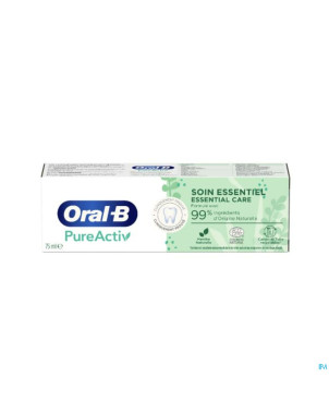 Oral-b dentifrice pureactiv 0% essential    75ml