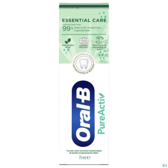 Oral-b dentifrice pureactiv 0% essential    75ml