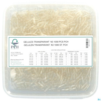 Gelules transparent n3 1000 pch