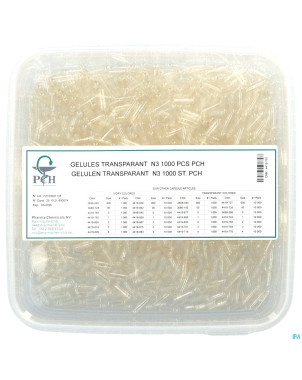 Gelules transparent n3 1000 pch