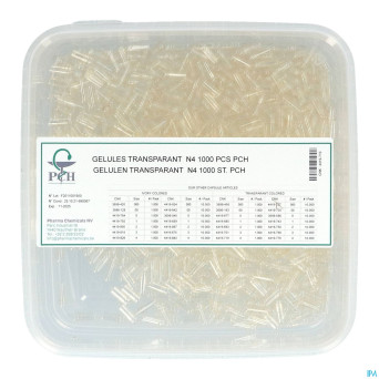 Gelules transparent n4 1000 pch