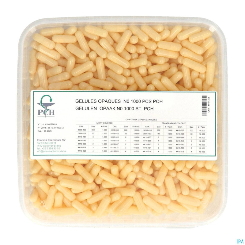 Gelules opaques n0 1000 pch