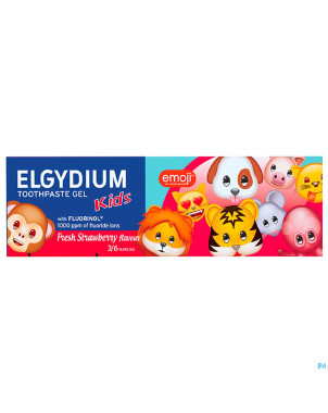 Elgydium dentifrice kids emoji fraise givree  50ml
