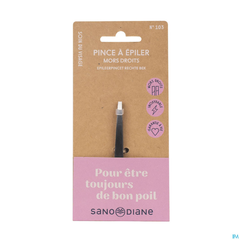 Sanodiane 103 pince epiler mors droits mat