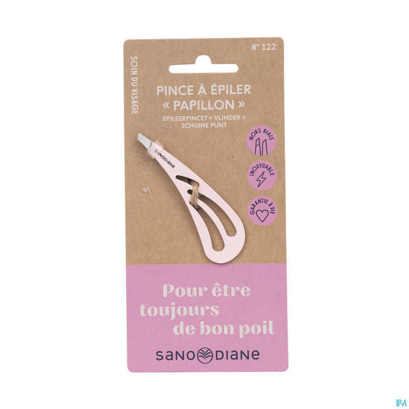 Sanodiane 122 pince epiler papillon rose