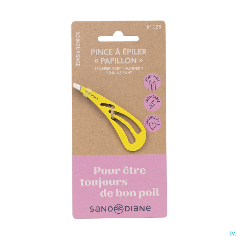 Sanodiane 123 pince epiler papillon jaune