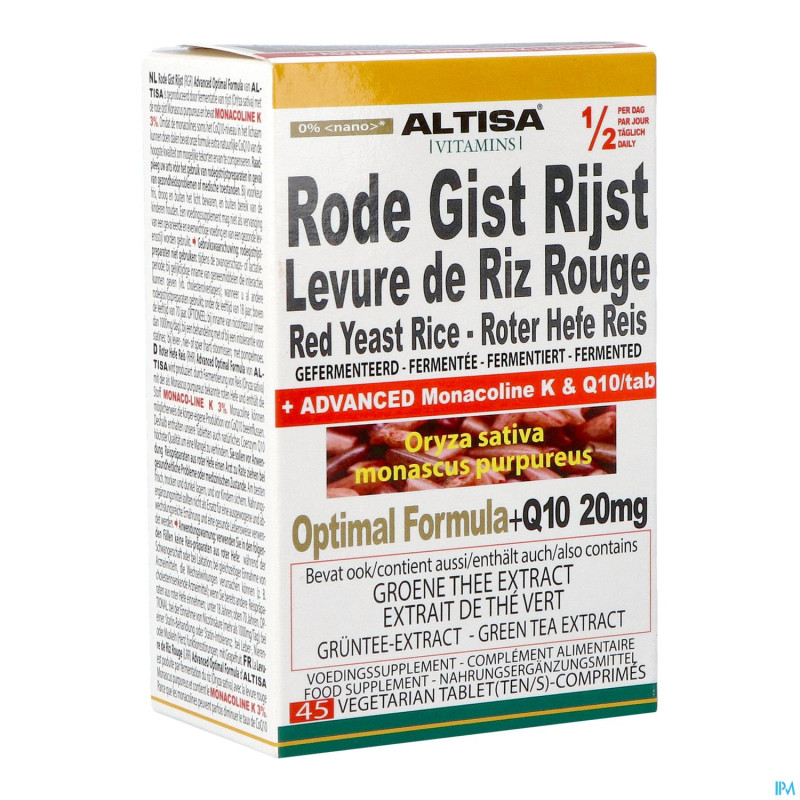 Altisa levure de riz rouge optimal formula comp 45