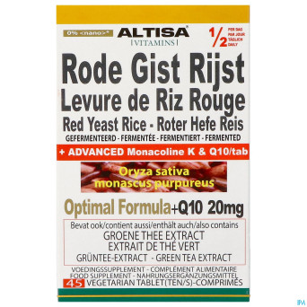 Altisa levure de riz rouge optimal formula comp 45