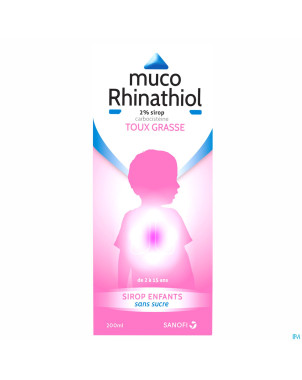 Muco rhinathiol 2% enfant sirop s/sucre 200ml nf