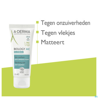 Aderma biology ac global soin a/imperfections 40ml