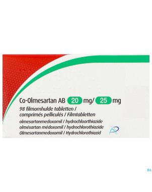 Co-olmesartan ab 20mg/25,0mg comp pell 98