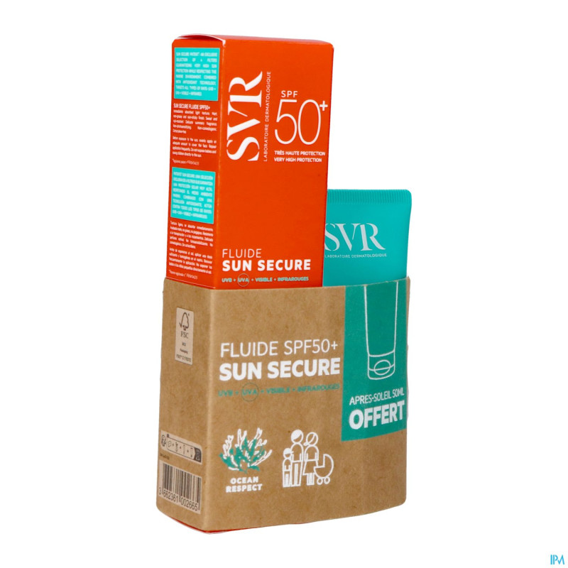 Svr sleeve sun secure fluid spf50+&a/sol 50ml grat